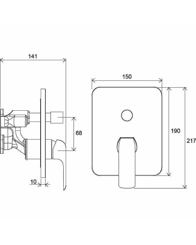 Смеситель для душа Ravak Flat FL 065.00 X070123 Хром