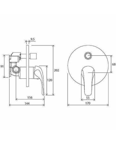 Смеситель для душа Ravak Rosa RS 065.00 X070050 Хром
