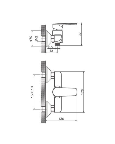 Смеситель для душа Haiba HB20563 Хром