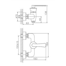 Смеситель для душа Haiba HB20181-5 Золото