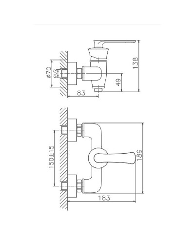 Смеситель для душа Haiba HB20181-5 Золото