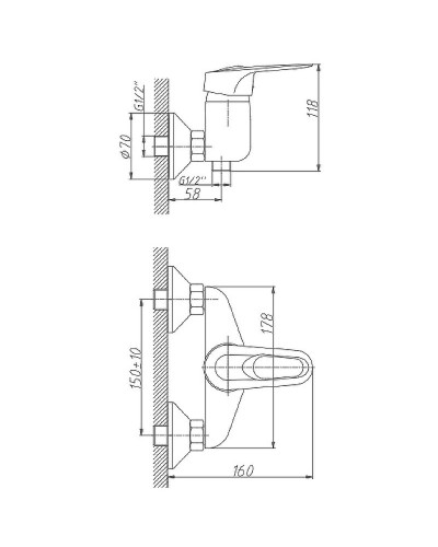 Смеситель для душа Haiba HB2004 Хром