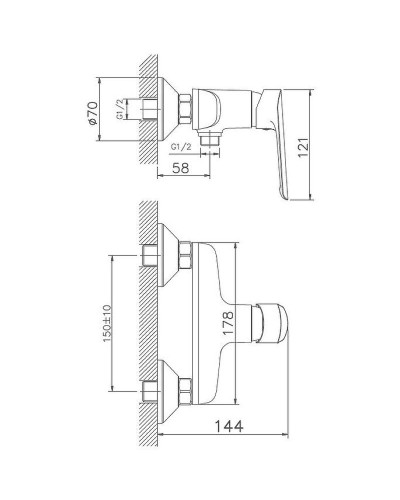 Смеситель для душа Haiba HB20198 Хром