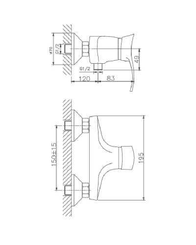 Смеситель для душа Haiba HB2001 Хром