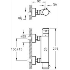 Термостат для душа Vitra AquaHeat A47055EXP