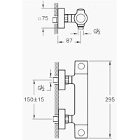 Термостат для душа Vitra AquaHeat A47158EXP