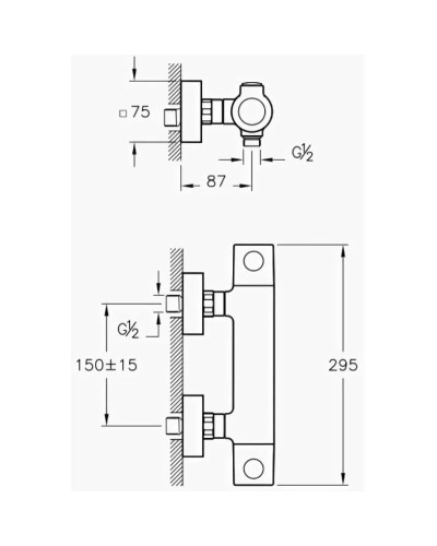 Термостат для душа Vitra AquaHeat A47158EXP