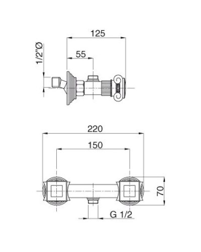 Смеситель для душа Cezares APHRODITE-DS-03/24-S1