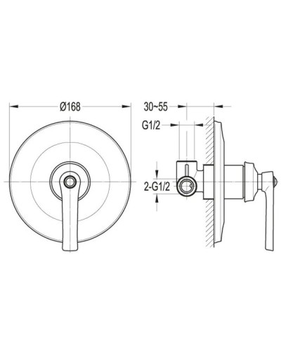 Смеситель для душа Cezares LIBERTY-F-DIM-01