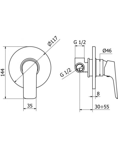 Смеситель для душа Cezares BITONE-DIM-01