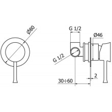 Смеситель для душа Cezares POSITANO-DIM-01