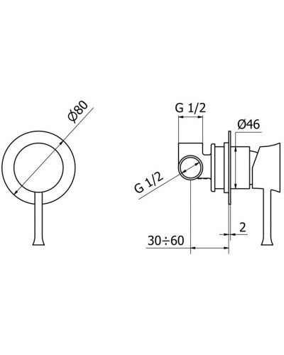 Смеситель для душа Cezares POSITANO-DIM-01
