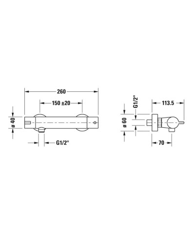 Термостат для душа Duravit B.2 B24220000010