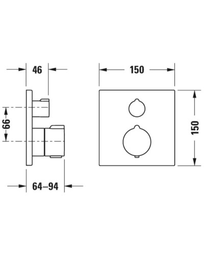 Термостат для душа Duravit C.1 C14200015010