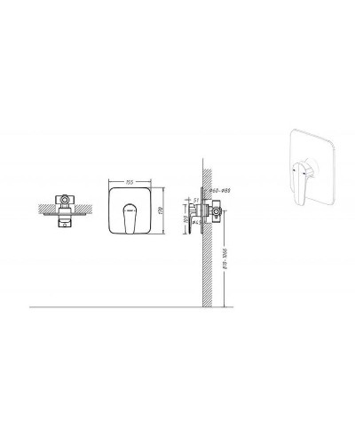 Смеситель для душа Bravat Source PB8173218BW-ENG Черный матовый