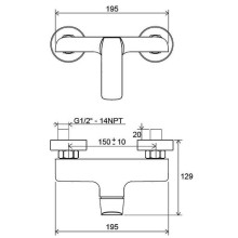 Смеситель для душа Ravak Flat FL 032.00/150 X070121 Хром