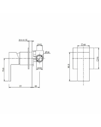 Смеситель для душа Cezares UNIKA-DIM-NOP Черный