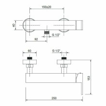 Смеситель для душа Cezares UNIKA-DM-NOP Черный