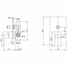 Смеситель для душа Cezares UNIKA-VDIM-NOP Черный