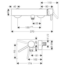 Смеситель для душа Axor Starck 10611000 Хром