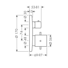Смеситель для душа Axor Starck 10700000 с термостатом Хром