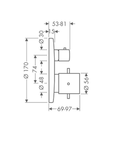 Смеситель для душа Axor Starck 10700000 с термостатом Хром