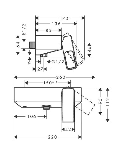 Смеситель для душа Axor Urquiola 11620000 Хром