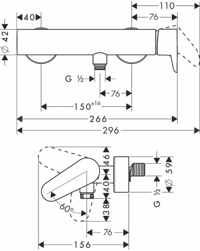 Смеситель для душа Axor Citterio M 34620000 Хром