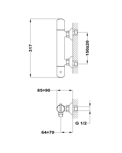 Термостат для душа Teka Mallorca 322016200