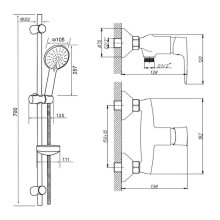 Смеситель для душа Orange Mari M07-320cr Хром