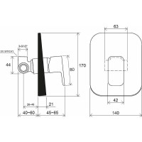 Смеситель для душа Ravak 10° Free black-TD F 062.20 X070157 Черный матовый
