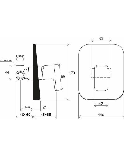 Смеситель для душа Ravak 10° Free black-TD F 062.20 X070157 Черный матовый