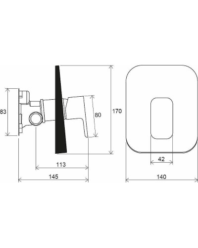 Смеситель для душа Ravak 10° Free black-TD F 066.20 X070159 Черный матовый