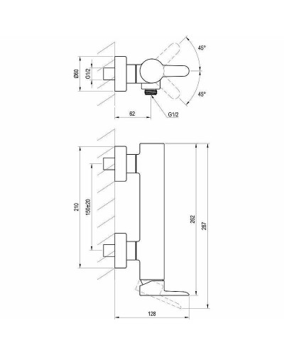 Смеситель для душа Ravak Puri PU 032.00/150 X070145 Хром