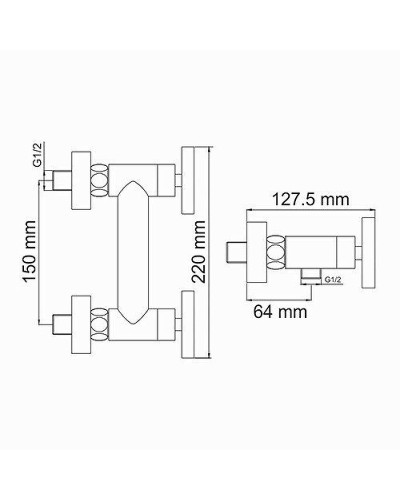 Смеситель для душа WasserKRAFT Weser 7802 Хром