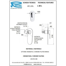 Смеситель для душа Remer Class Line L30L