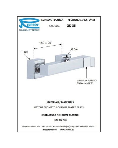 Смеситель для душа Remer Q-Design QD35