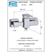 Смеситель для душа Remer Qubika Q31