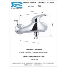 Смеситель для душа Remer Ten T31