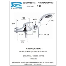Смеситель для душа Remer Ten T39
