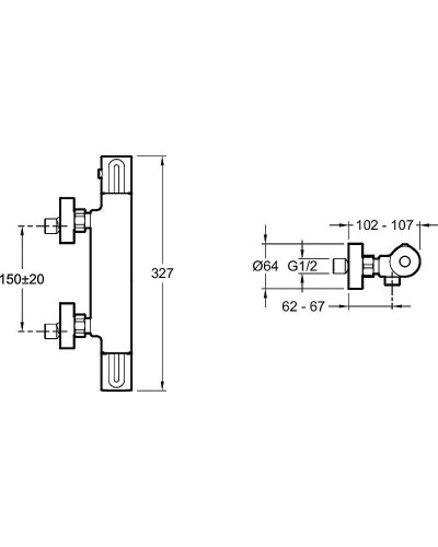 Смеситель для душа Jacob Delafon Metro E24394-BL с термостатом Черный матовый