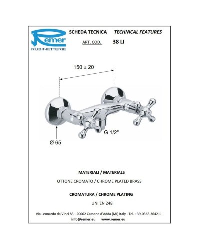 Смеситель для душа Remer Liberty 38LICE