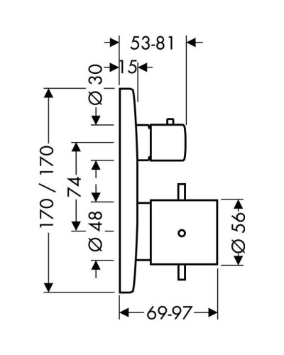 Термостат для душа Axor Starck X 10706000