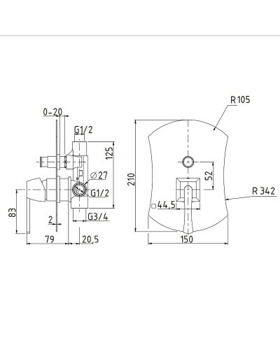 Смеситель для душа Migliore Opera 19046 Хром