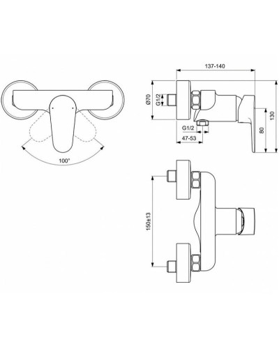 Смеситель для душа Ideal Standard Cerafine Model O BC499XG Черный шелк