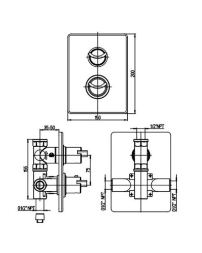 Термостат для душа Paini Morgana 73OP690TH