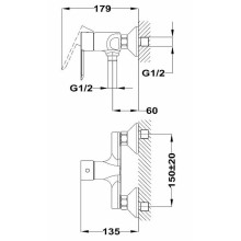 Смеситель для душа Teka Petra 812316200 Хром