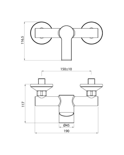 Смеситель для душа Koller Pool Kvadro Arc KA0450 Хром