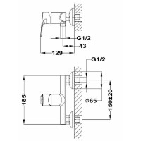 Смеситель для душа Teka Manacor 842321200 Хром
