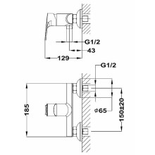 Смеситель для душа Teka Manacor 842321200 Хром